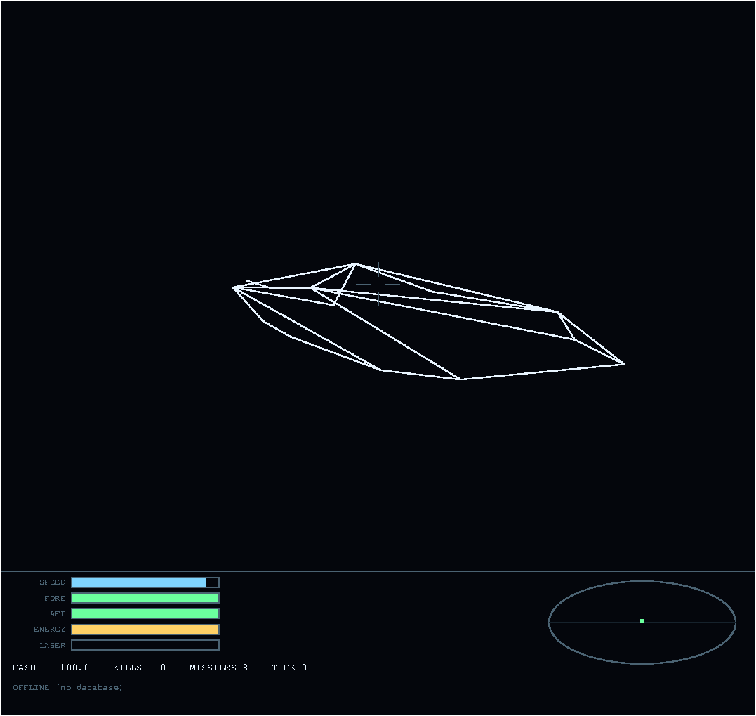 The Elite cockpit, rendered from SQL Server