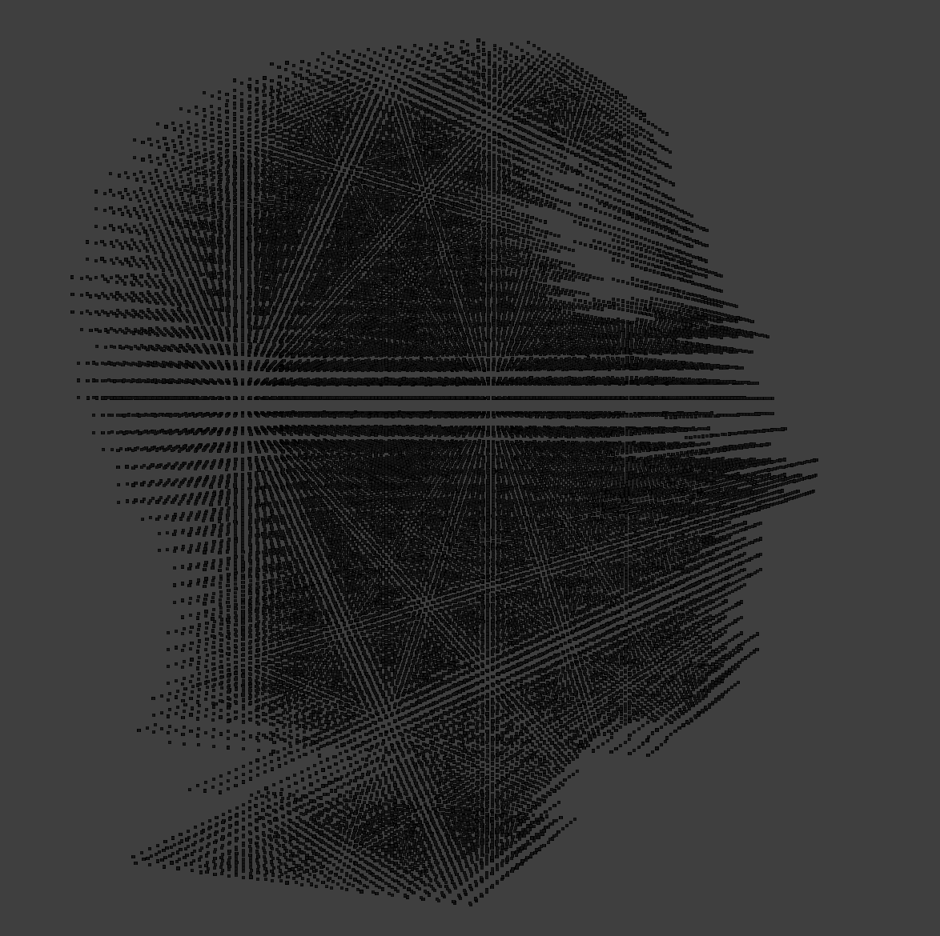 The high-resolution 1:1 mesh output from the Geometry Nodes.