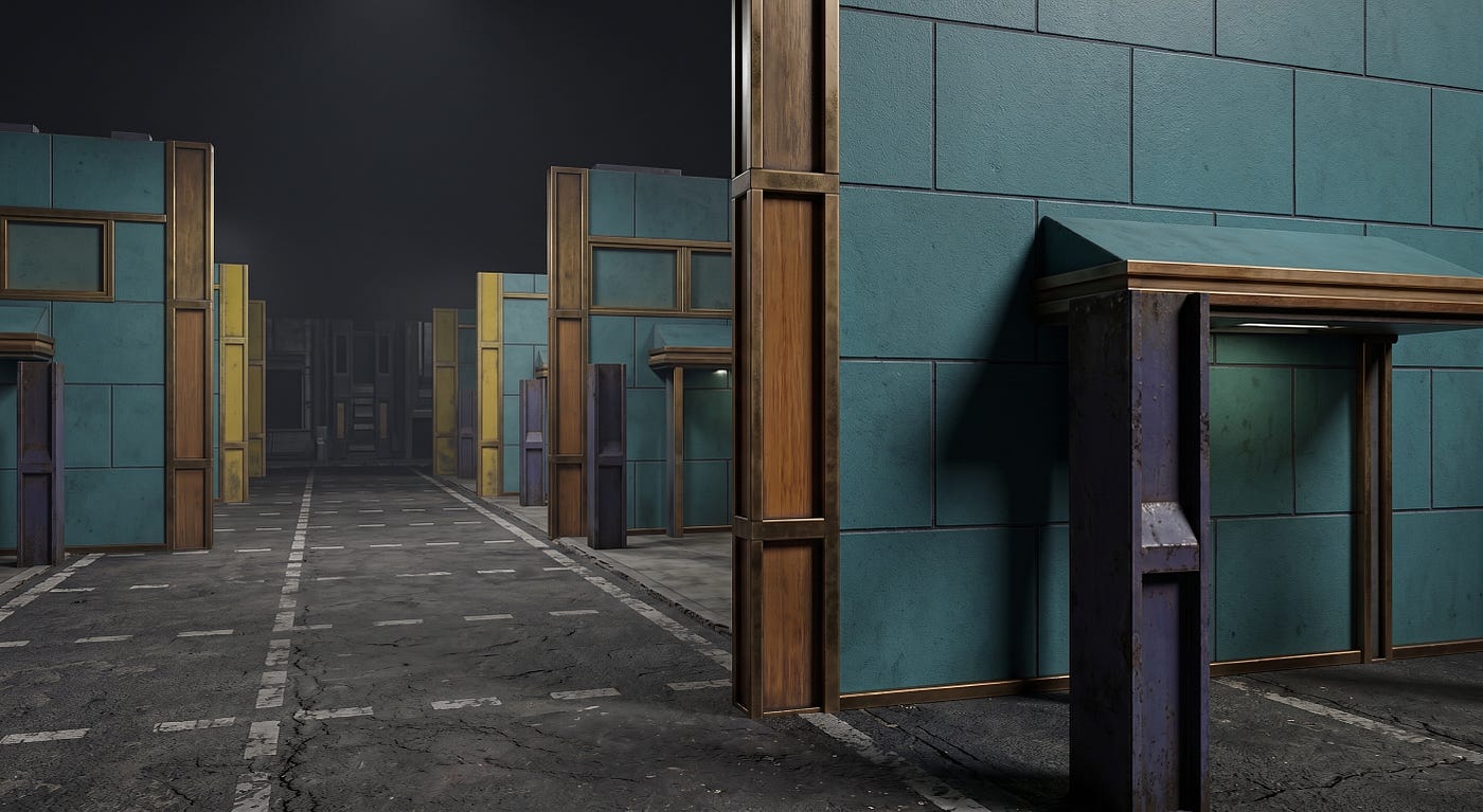 A corridor rendered from a filesystem