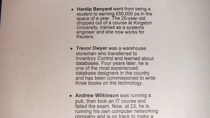 the printed case-study list